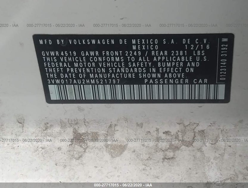3VW017AU2HM521797