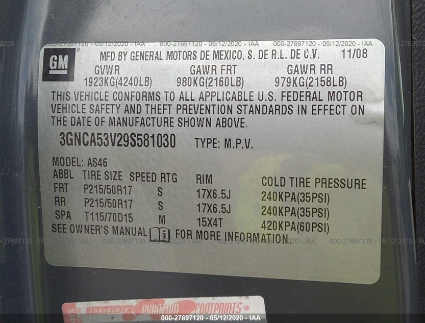 3GNCA53V29S581030