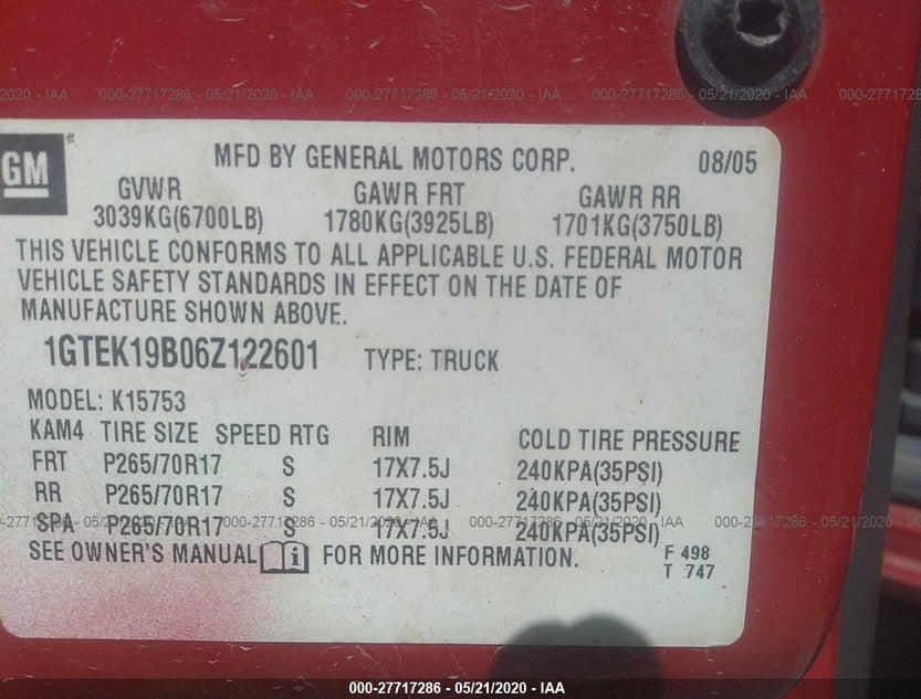 1GTEK19B06Z122601