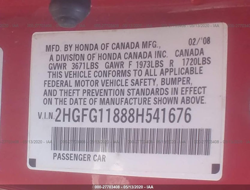 2HGFG11888H541676