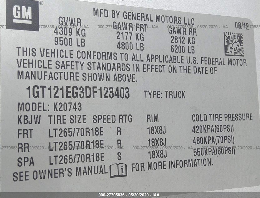 1GT121EG3DF123403