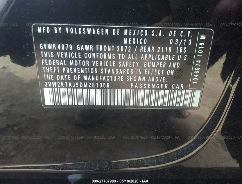 3VW2K7AJ9DM281055
