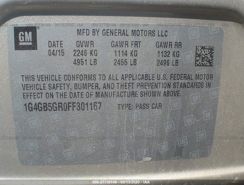 1G4GB5GR0FF301167