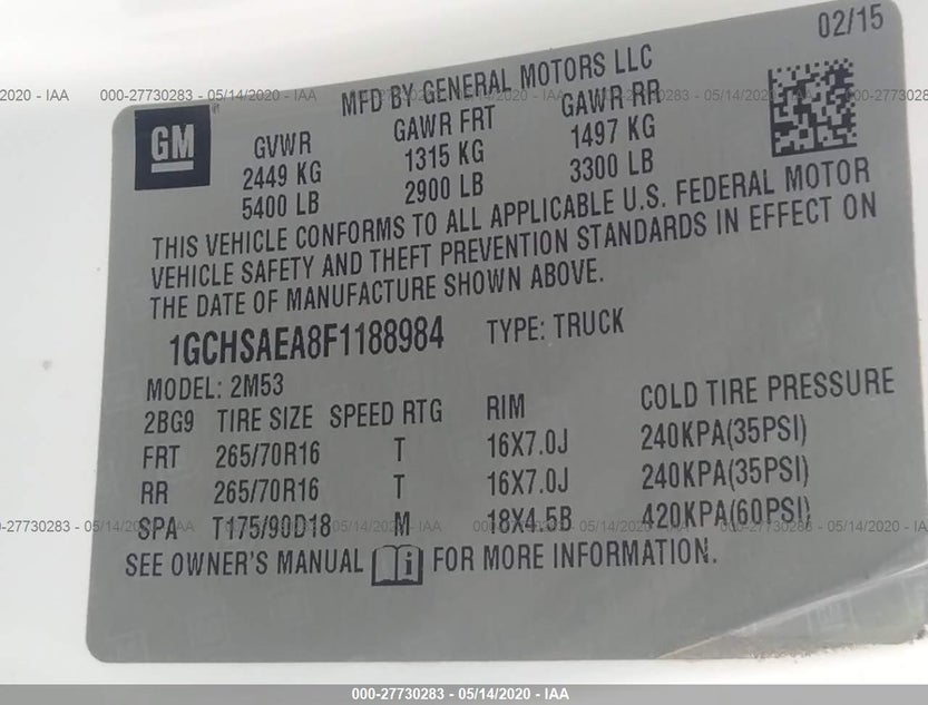 1GCHSAEA8F1188984