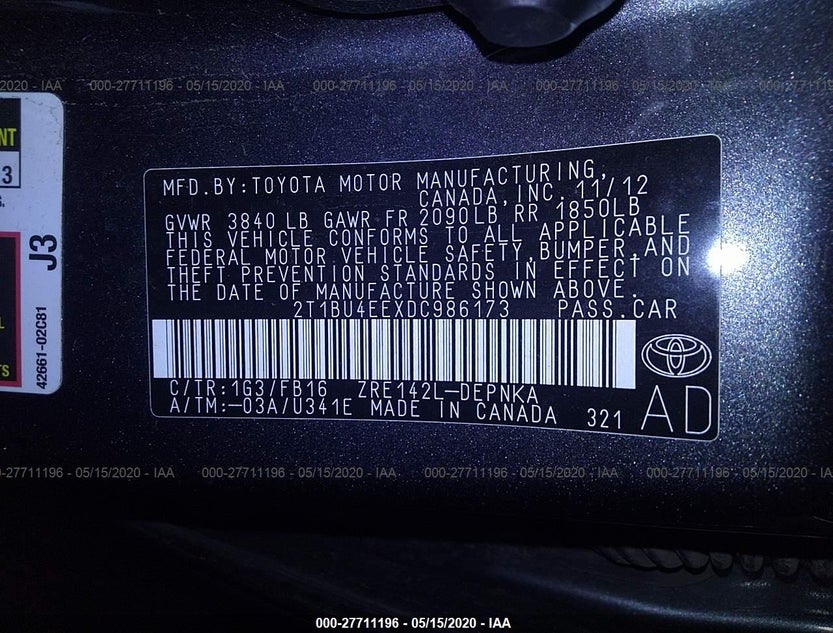 2T1BU4EEXDC986173