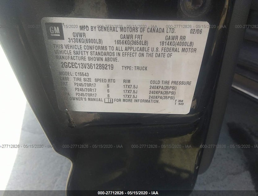 2GCEC13V361289219