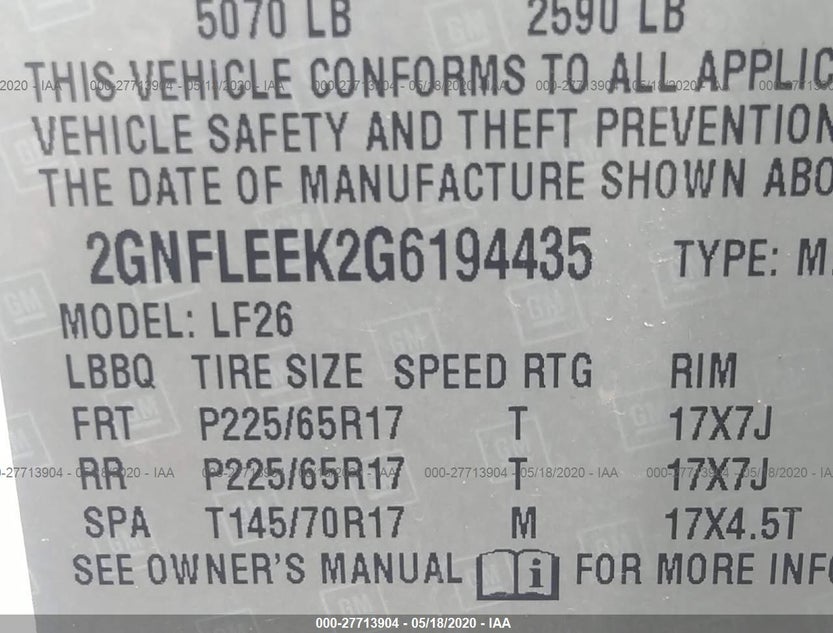 2GNFLEEK2G6194435