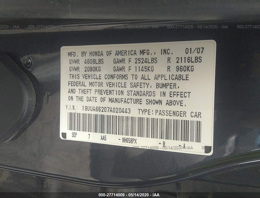 19UUA66207A020443