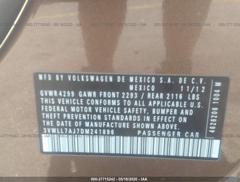 3VWLL7AJ7DM241896