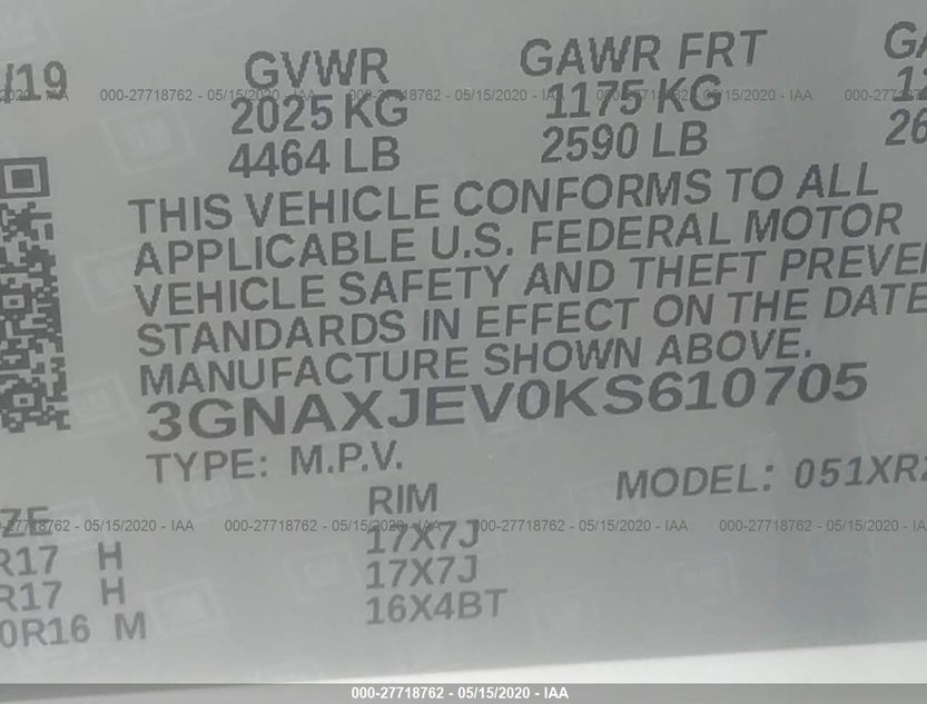 3GNAXJEV0KS610705