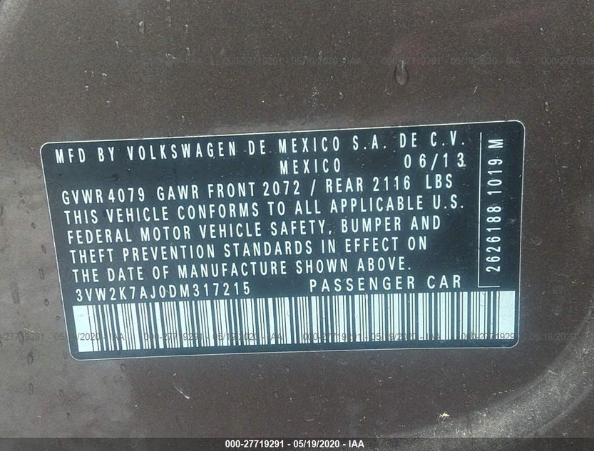 3VW2K7AJ0DM317215