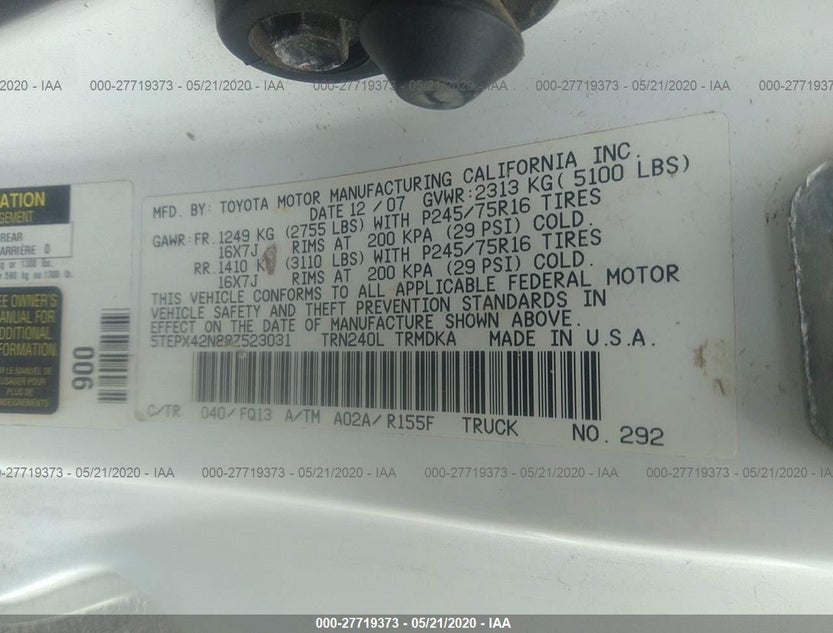 5TEPX42N88Z523031