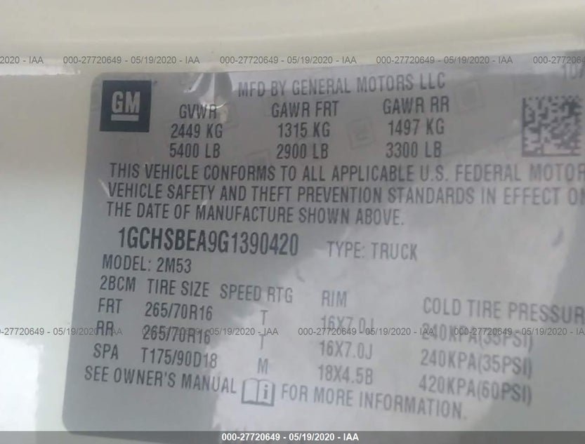 1GCHSBEA9G1390420