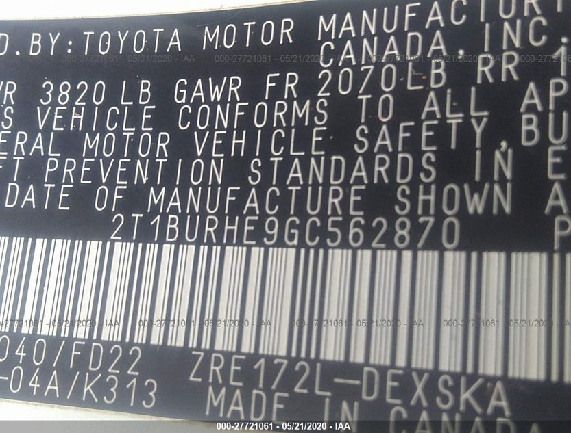 2T1BURHE9GC562870