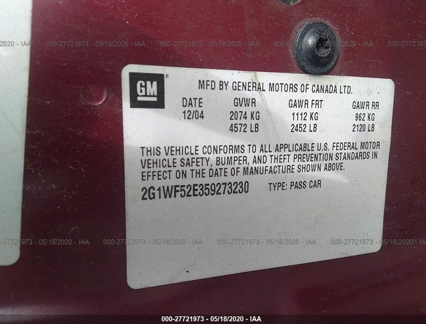 2G1WF52E359273230