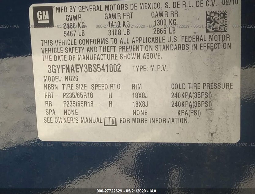3GYFNAEY3BS541002