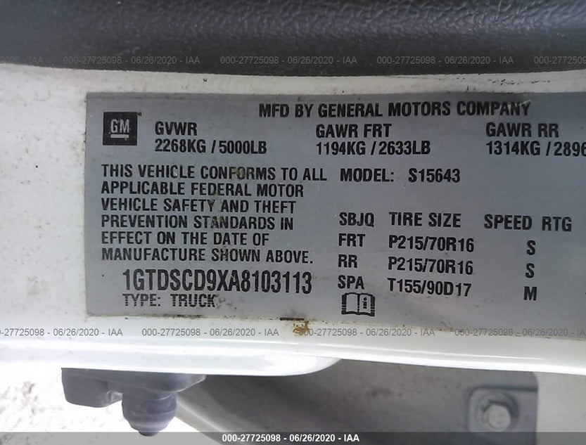 1GTDSCD9XA8103113