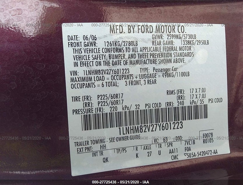 1LNHM82V27Y601223