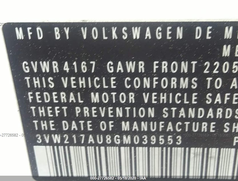 3VW217AU8GM039553