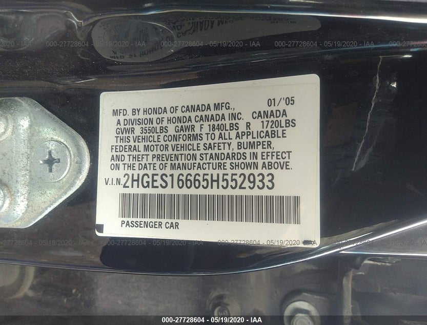 2HGES16665H552933