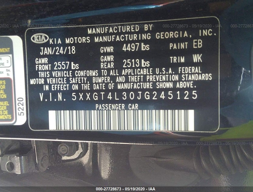 5XXGT4L30JG245125