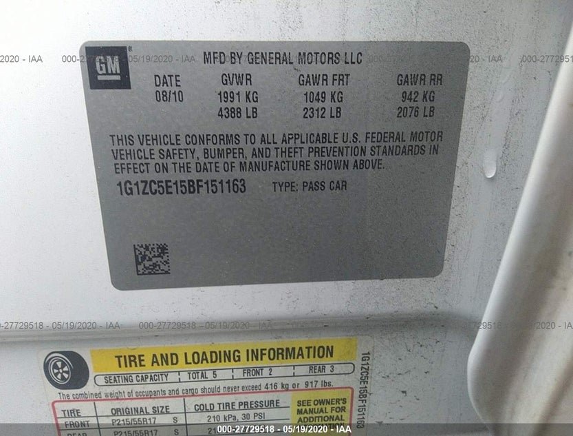1G1ZC5E15BF151163