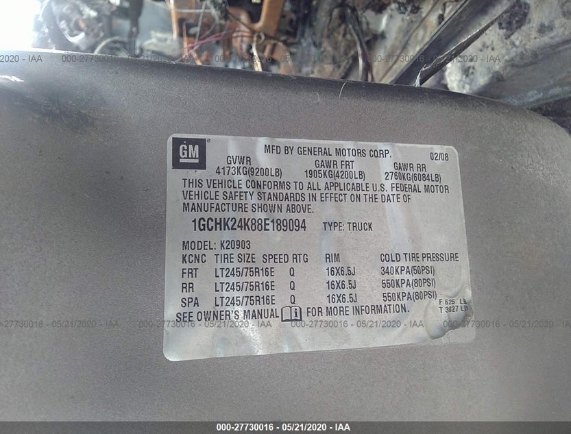 1GCHK24K88E189094