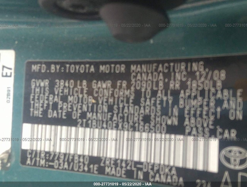 2T1BU40EX9C166500
