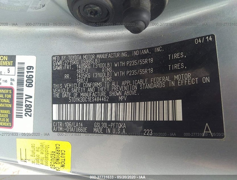 5TDYK3DC1ES484462