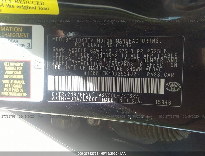 4T1BF1FK4DU293482