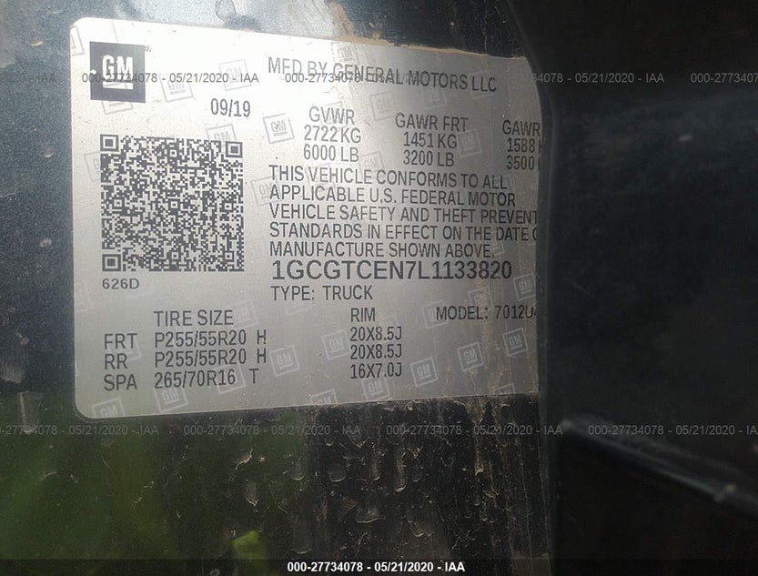 1GCGTCEN7L1133820