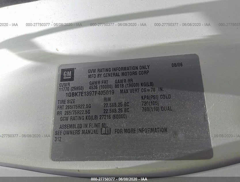 1GBK7E1397F405019