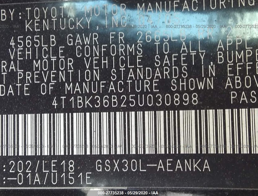 4T1BK36B25U030898