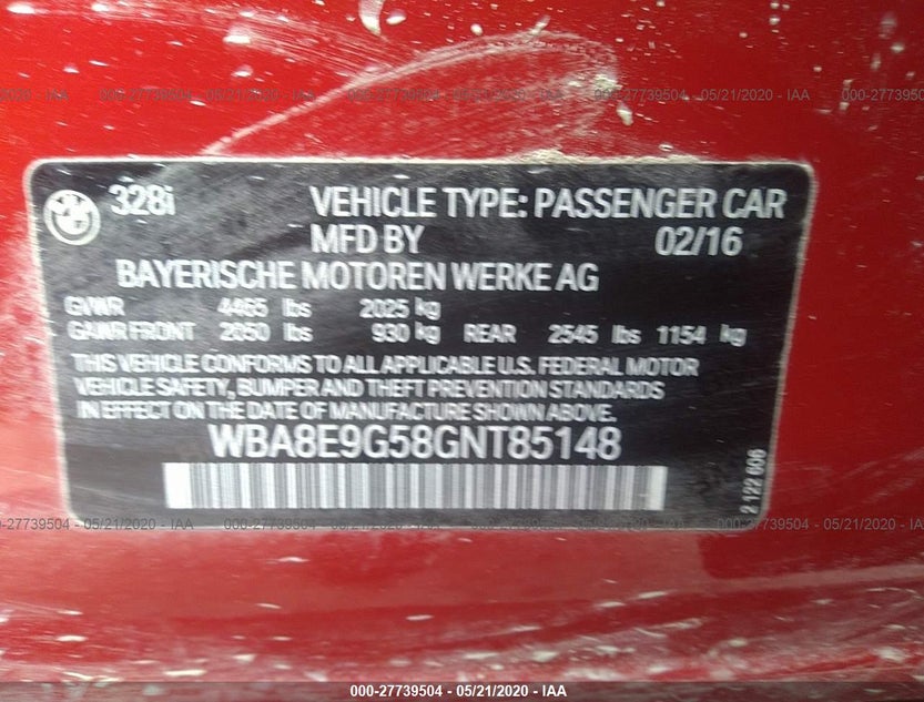 WBA8E9G58GNT85148