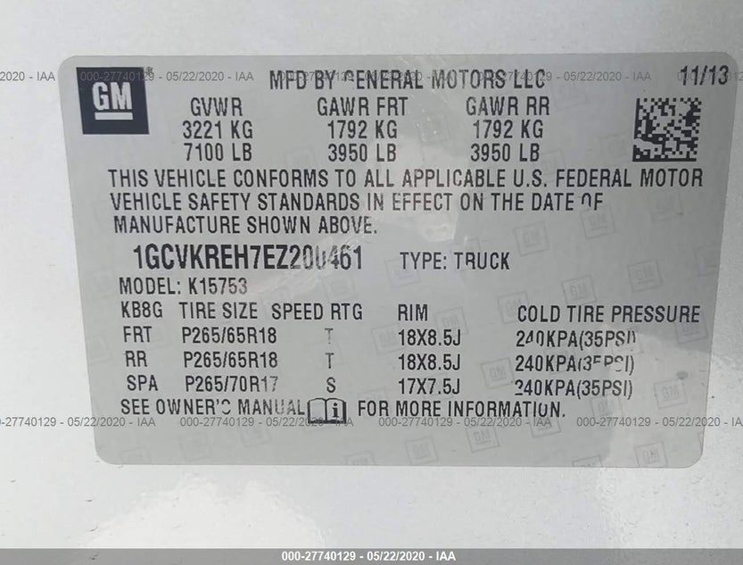 1GCVKREH7EZ200461