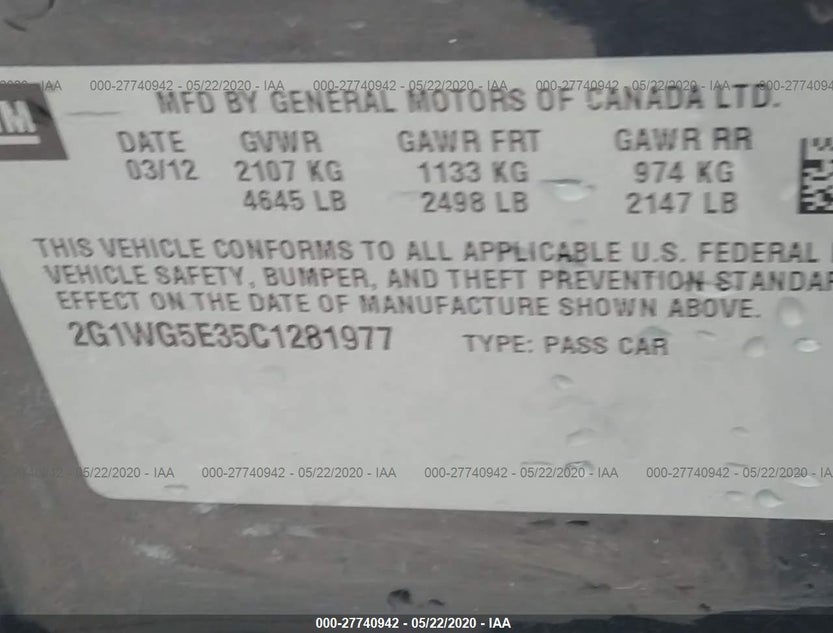2G1WG5E35C1281977