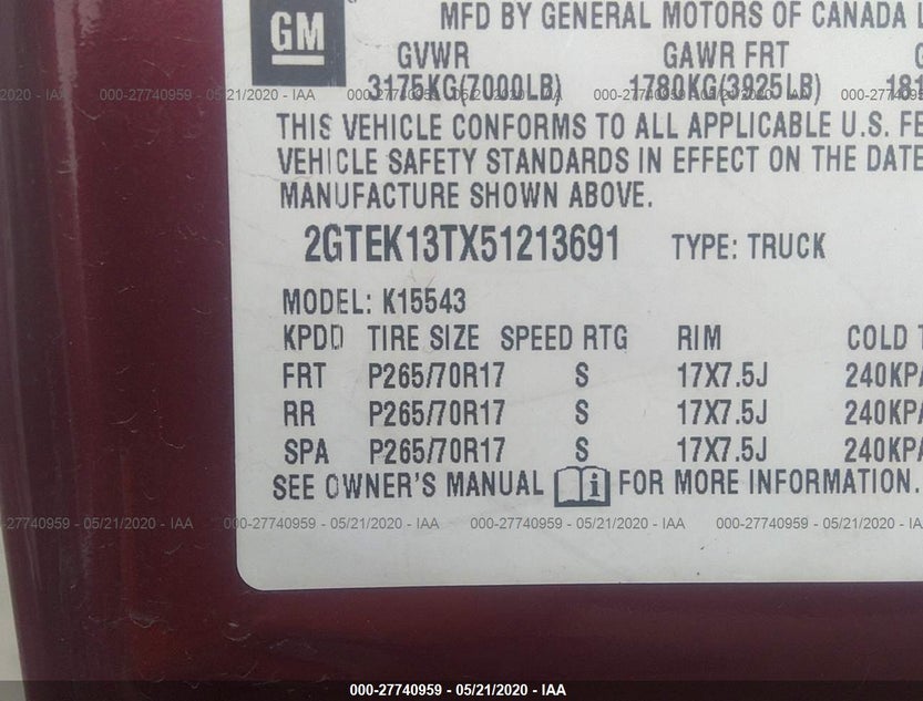 2GTEK13TX51213691