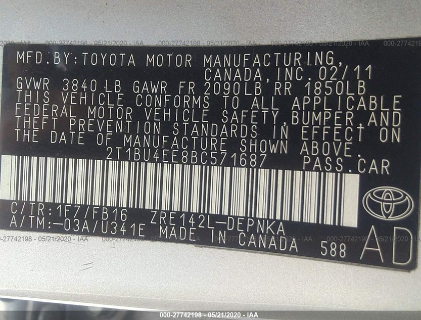 2T1BU4EE8BC571687