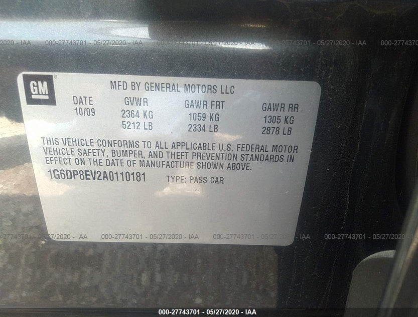 1G6DP8EV2A0110181