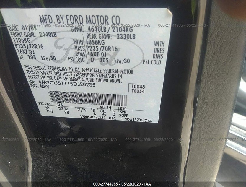 4M2CU57115DJ20235