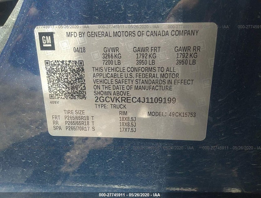 2GCVKREC4J1109199