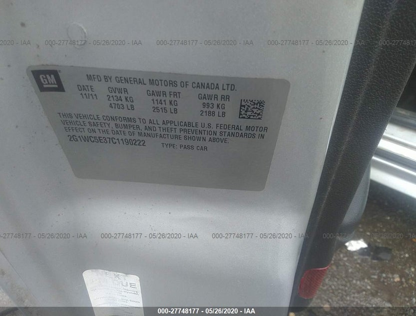 2G1WC5E37C1190222
