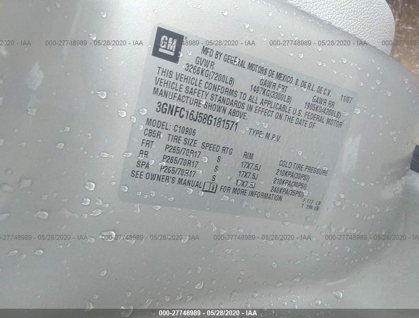 3GNFC16J58G181571
