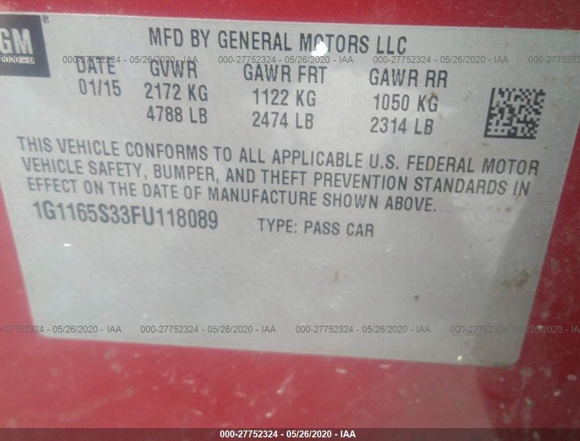 1G1165S33FU118089