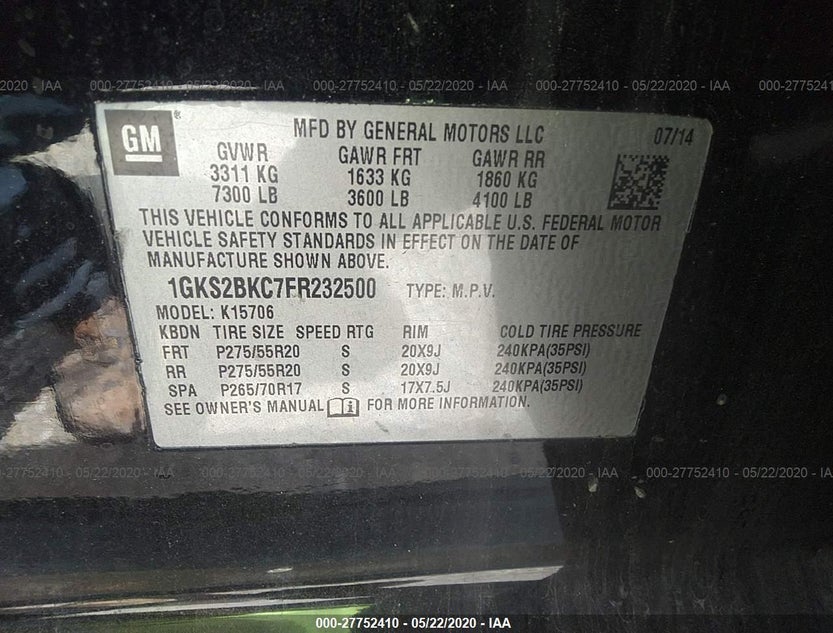 1GKS2BKC7FR232500
