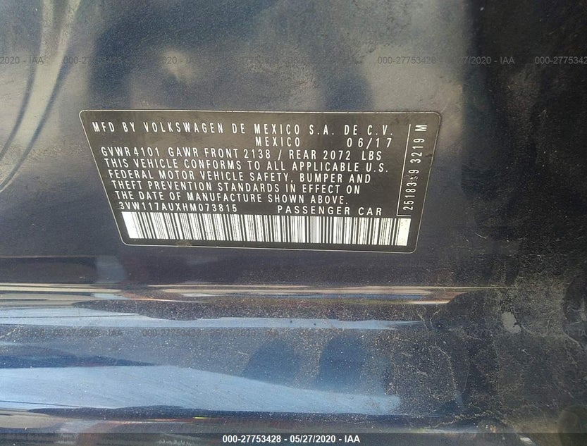 3VW117AUXHM073815