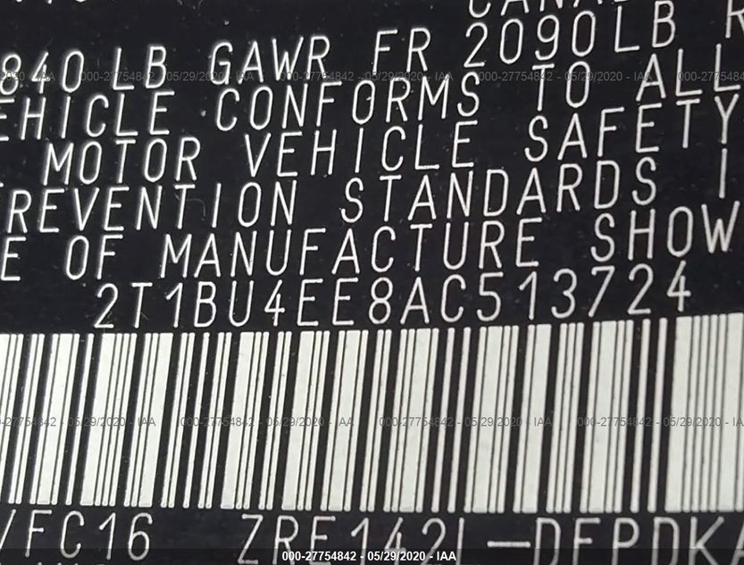 2T1BU4EE8AC513724