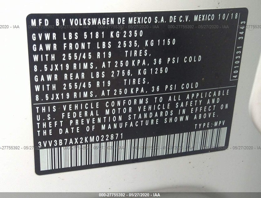 3VV3B7AX2KM022871