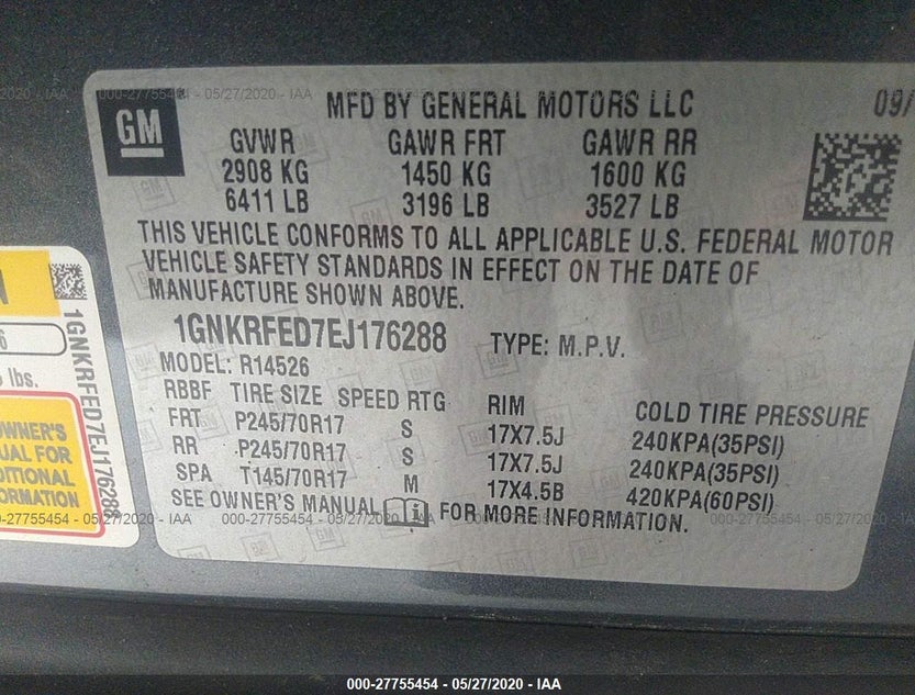 1GNKRFED7EJ176288