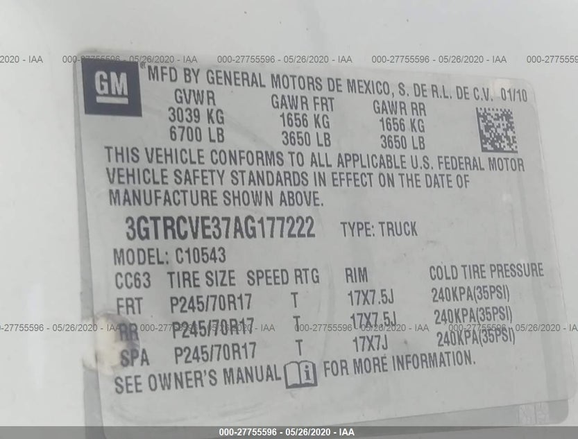 3GTRCVE37AG177222